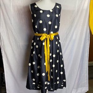 Jessica Howard  Blue and Yellow Polka Dot dress